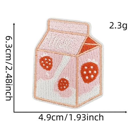 Écussons Brodés Fraise Ours Dessin Animé À Repasser Appliques Décoratives Pour Vêtements Couture Tissu DIY