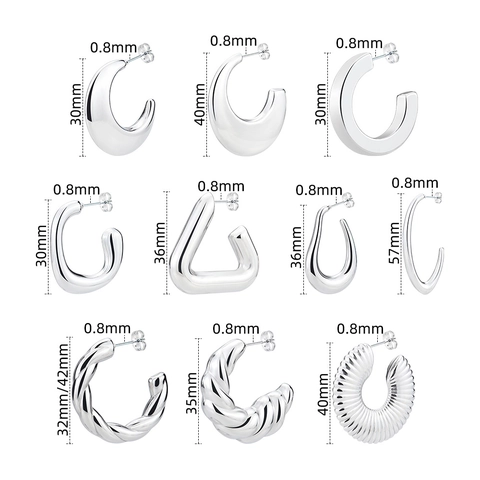 Orecchini A Cerchio Geometrici In Acciaio Inossidabile Cavi Intrecciati Forma A C Forma A U Gioielli Di Moda Per Donna