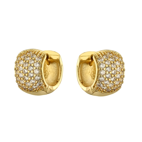 Fashion Luxury Hoop Earrings Micro Paved Cubic Zirconia Copper Huggie Earrings Elegant Jewelry For Women Daily Wear