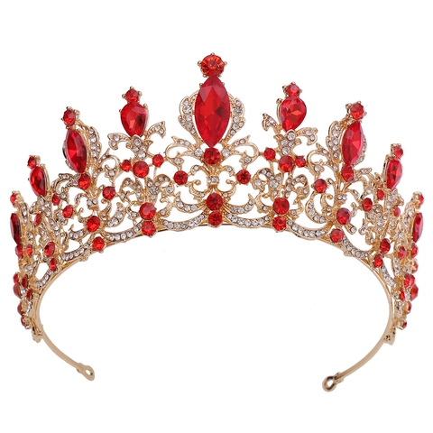 Barock Luxus Braut Tiara Krone Legierung Strass Kristall Vintage Hochzeit Haarschmuck Für Frauen