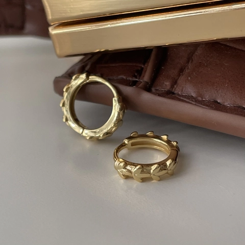 Orecchini A Cerchio In Argento Sterling 925 Vintage Motivo Foglia Sbalzato Gioielli Stile Ins Minimalista Per Donna