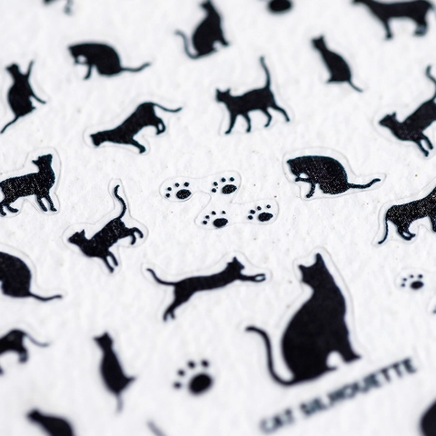 5D Nail Art Stickers Black Cat Silhouette Adhesive Decals For DIY Manicure Decoration Elegant Professional