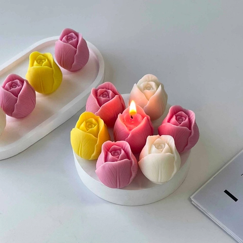 Tulip Scented Candle Soy Wax Blend Flower Shape Aromatherapy For Home Decor Valentine's Day Gift