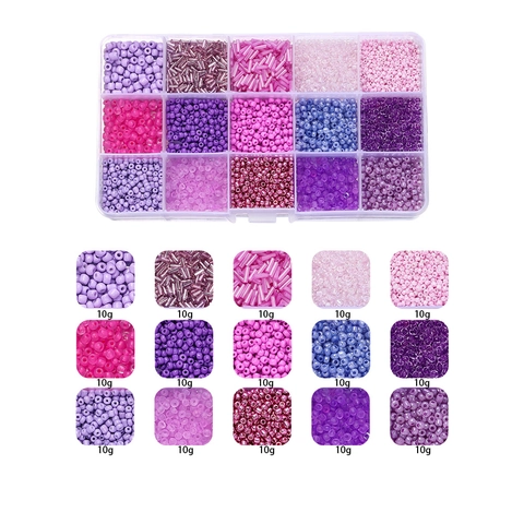 Kit Di Perline Di Vetro Griglie Colori Misti Forme Arrotondate E A Tubo Per La Creazione Di Gioielli Fai Da Te Bracciale Collana Forniture Artigianali