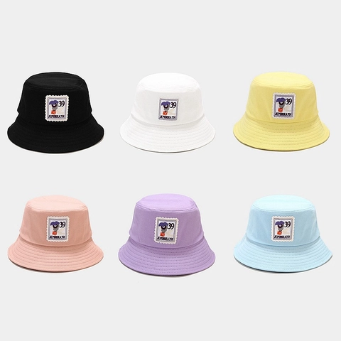 Chapeau Bob En Toile De Coton Protection Solaire Bord Large Écusson Brodé Style Japonais Frais Rétro Extérieur