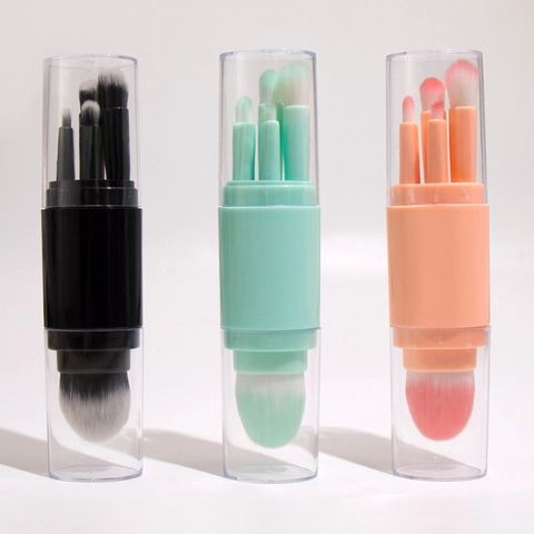 Tragbarer Multifunktionale Make-Up-Pinsel Einziehbar Synthetische Faserborsten Für Lidschatten Puder Grundierung Rouge