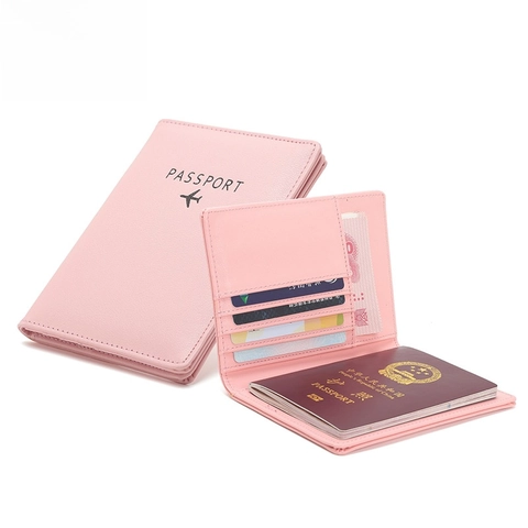 Protège Passeport Cuir PU Protection RFID Portefeuille De Voyage Multi Emplacements Cartes Imperméable Hommes Femmes