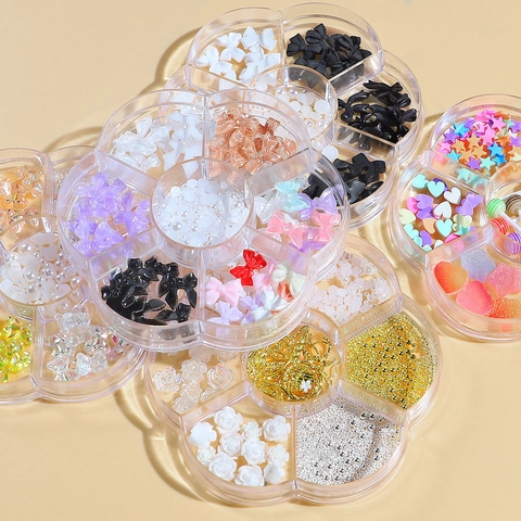 Gemengde Nail Art Decoraties Hars 3D Strikken Aurora Beer Rhinestones Kunstparels Manicure Charms DIY Ontwerp Accessoires