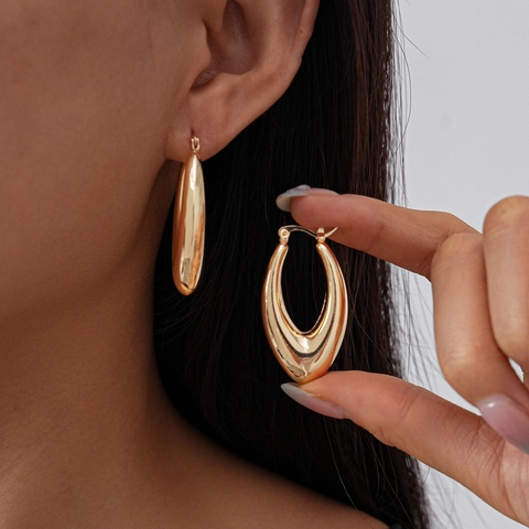 Pendientes De Aro De Gota De Agua Metal Liso Hierro Estilo Punk Minimalista Joyería Para Mujeres Regalo Elegante
