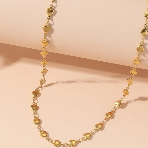 Herzförmige Gliederkette Edelstahl Einfache Schlüsselbeinkette Elegante Süße Romantische Schmuck Geschenk Für Frauen