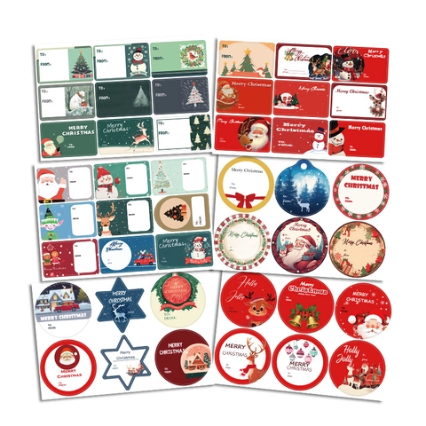 Kerstcadeau Stickers PVC Mat DIY Scrapbooking Kerstman Rendier Van Voor Etiketten Decoratieve Feestdagen