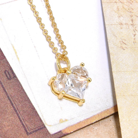 Elegante Collana con Ciondolo in Rame e Zirconia per Donna Placcata Oro Argento 18K Farfalla Cuore Stella Orso Zampa Gioielli
