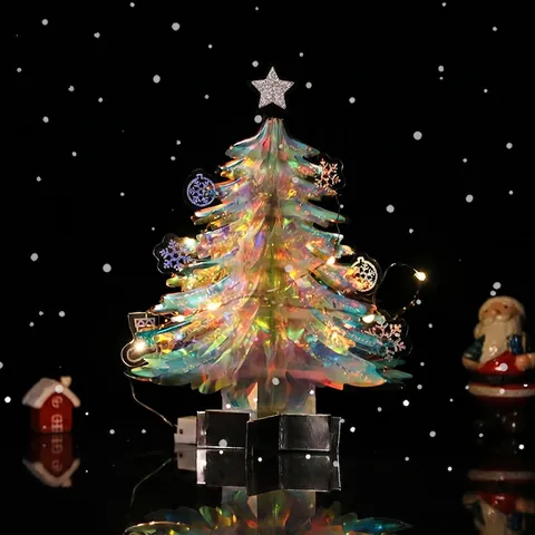 Tarjetas De Felicitación 3D Pop Up Papel Especial Corte Láser Hecho A Mano Árbol De Navidad Reno Papá Noel Para Regalo