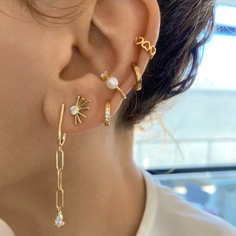 Radiant Sunburst Stud Earrings With 925 Sterling Silver Earring Post Copper Zircon Geometric Jewelry For Women