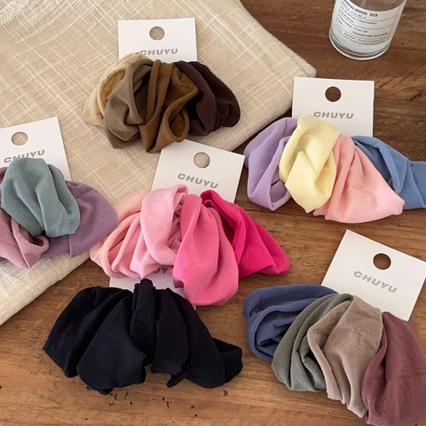 Elastic Fabric Hair Ties Seamless High Stretch Durable Minimalist Solid Color Daily Ponytail Holder Accessory