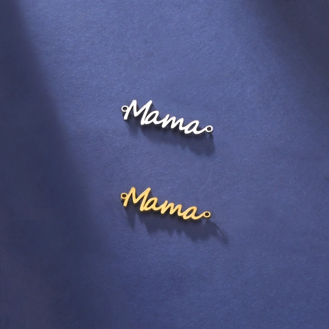 Mama Letter Pendant Necklace Stainless Steel Minimalist Script Cursive Dainty Jewelry Gift For Mother Women