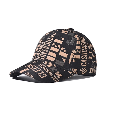Baseball Cap Trendiger Allover Buchstaben Druck Baumwolle Polyester Graffiti Verstellbar Outdoor Streetwear Sonnenhut