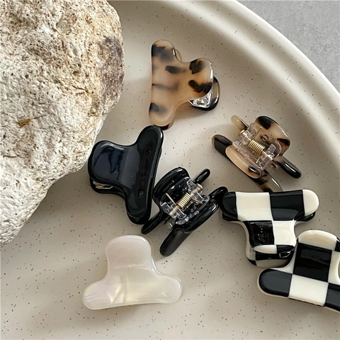 Mini Hair Claw Clips Acetic Acid Small Hairpin For Girls Bangs Colorful Resin Hair Accessories Korean Style Ins