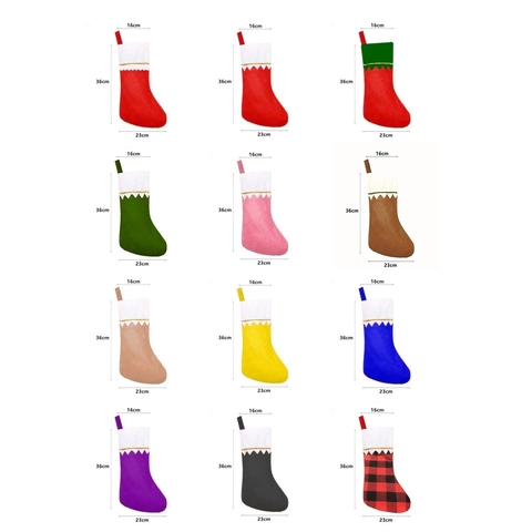 Christmas Stocking Non-Woven Fabric With Gold Trim Holiday Hanging Decoration Party Decor For Home Gift Bag