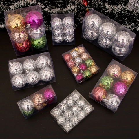 Ornamenti Per Palle Disco Di Natale Specchio In Vetro Riflettente Appeso All'albero Decorazione Per Feste Retro