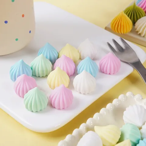 Simulation Meringue Pagoda Candy Model PVC DIY Decoration Macaron Color Miniature Food Photo Props Dessert Ornament