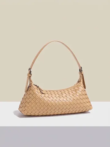 Borsa A Spalla Intrecciata Alla Moda In Pelle PU Borsa Hobo Tracolla Regolabile Versatile Casual Per Donna