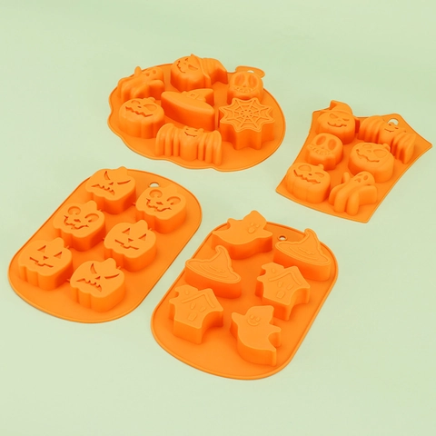 Stampi Da Forno In Silicone Per Halloween Forma Di Zucca Fantasma Pipistrello Teschio Per Cioccolato Caramelle Decorazione Di Torte