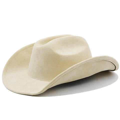 Vintage Western Cowboy Fedora Hat Suede Wide Brim Jazz Hat For Men Women Outdoor Travel Sun Protection Classic Panama Cap