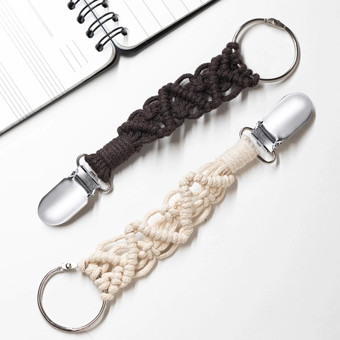 Travel Hat Clip Hand Woven Macrame Cotton Rope Bag Accessory For Outdoor Camping Beach Bohemian Style