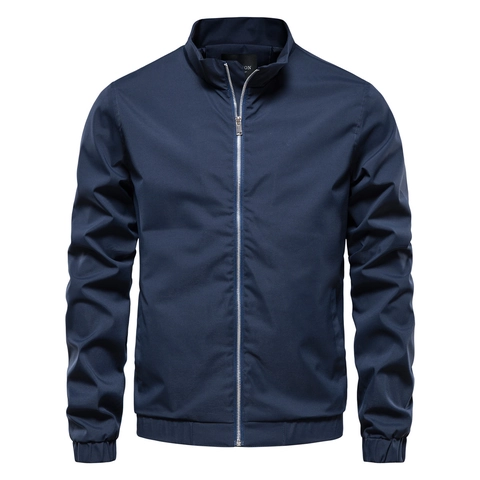 Men Bomber Jacket Vertical Striped Windproof Lightweight Casual Outerwear Zipper Up Vintage Style Coat