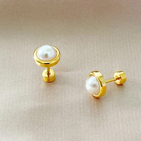 Orecchini A Lobo Con Künstliche Perle Acciaio Inossidabile Chiusura A Vite Piccoli Gioielli Piercing Minimalisti Per Donna