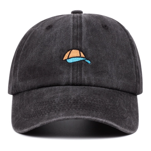 Vintage Washed Cotton Baseball Cap Distressed Embroidered Logo Sun Protection Casual Adjustable Outdoor Hat