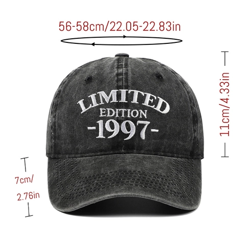 Washed Cotton Baseball Cap Limited Edition 1997 Stickerei Verstellbare Vintage Sport Sonnenhut