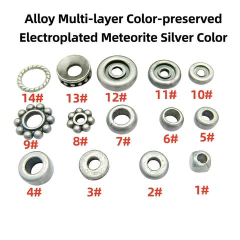 Alloy Spacer Beads Retro Meteorit Silber DIY Schmuckherstellung Zubehör Für Buddha Armband Handwerk Antik Stil