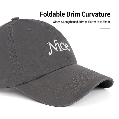 Nice Letter Embroidery Cotton Baseball Cap Adjustable Metal Buckle Casual Sport Sun Hat For Men Women Retro Style