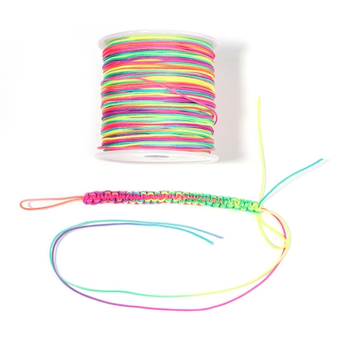 Fil Coton Tressé Cordon Noeud Chinois Bijoux Bracelet Artisanal Cordon DIY Fine Bobine Accessoire Coloré