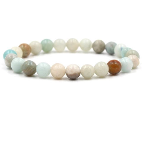 Natural Stone Beaded Bracelet Multi Color Gemstone Round Beads Elastic Stretch Fashion Jewelry For Women Men