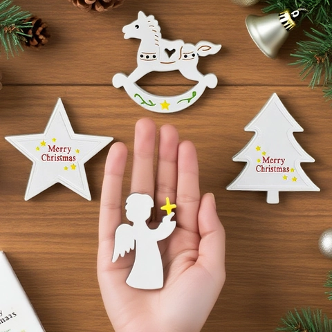 Christmas Silicone Molds Reindeer Star Tree Angel Shape DIY Baking Cake Soap Candle Reusable