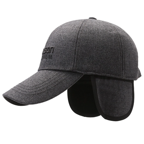 Cappello Da Baseball Invernale Da Uomo Con Paraorecchie Cotone Ispessito Caldo Antivento Lettere Ricamate