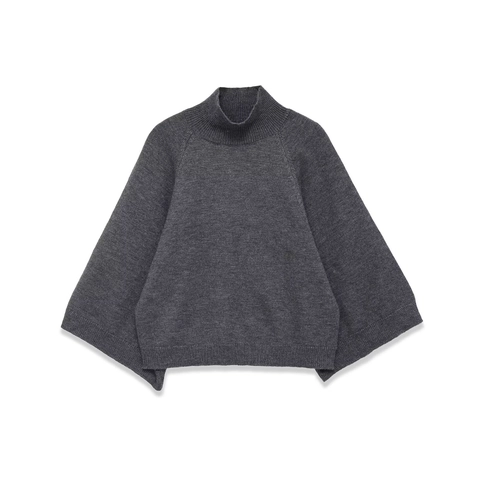 Pull Tricoté À Col Roulé Femme Coupe Ample Manches Chauve-souris Décontracté Couleur Unie Doux Finition Bord-côte