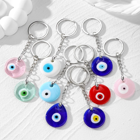 Evil Eye Schlüsselanhänger Türkisch Nazar Glas Amulett Ethnisch Glücksbringer Anhänger Dekor Für Taschen Autoschlüssel