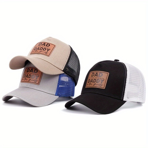 Cappello Trucker Americano Retro con Toppa in Pelle DAD Berretto da Baseball in Rete Traspirante per Uomo Donna Protezione Solare Regolabile Snapback