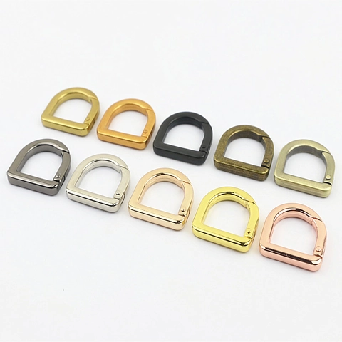 Zinc Alloy D Ring Buckle Spring Opening Connector Removable Shackle Hook For Handbag Purse Strap DIY Leather Craft Accessory