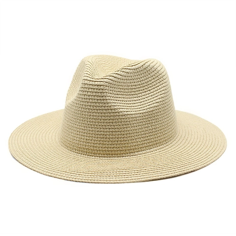 Chapeau Fedora En Paille Large Bord Protection Solaire Été Style Jazz Panama Pour Femmes Hommes Accessoire Plage Respirant