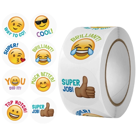 Autocollants Récompense Emoji Étiquettes Motivationnelles Salle De Classe Étudiants Enseignants Autocollants Ronds Visages Souriants
