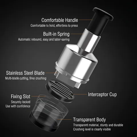 Manual Garlic Press 304 Stainless Steel Food Chopper Handheld Multi-functional Vegetable Onion Mincer Kitchen Tool