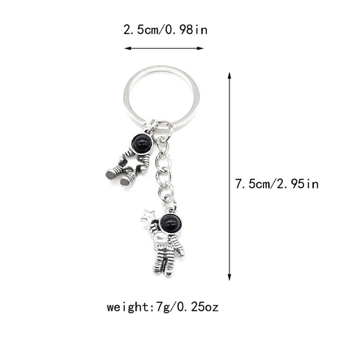 Retro Astronaut Schlüsselanhänger Zinklegierung Weltraumfahrer Stern Anhänger Schlüsselring Rucksack Ornament