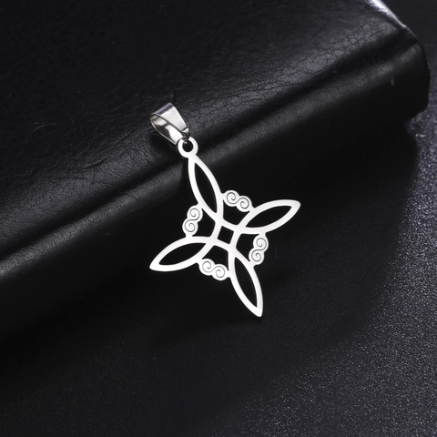 Ciondolo Nodo Della Strega Acciaio Inossidabile 304 Cavo Geometrico Simbolo Celtico Per Creazione Gioielli Accessorio Collana
