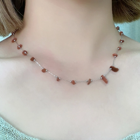 Irregular Natural Stone Pendant Necklace Stainless Steel Minimalist Chain For Women Fashion Jewelry Neck Accessories Gift