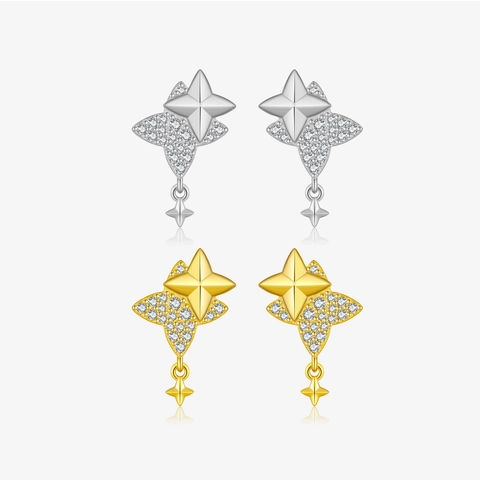 925 Sterlingsilber Vierzackiger Stern Ohrstecker Für Damen Minimalistische Strass Stern Ohrringe Mode Schmuck